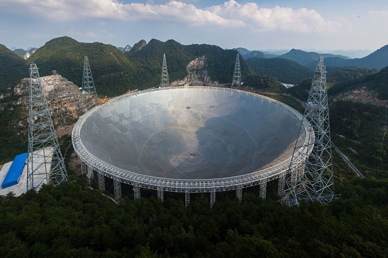 The 500-metre aperture spherical telescope (FAST) in China's Pingtang county.