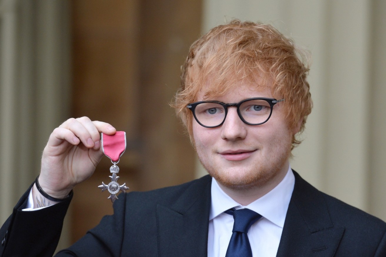 Ed Sheeran has received a Member of the Order of the British Empire.