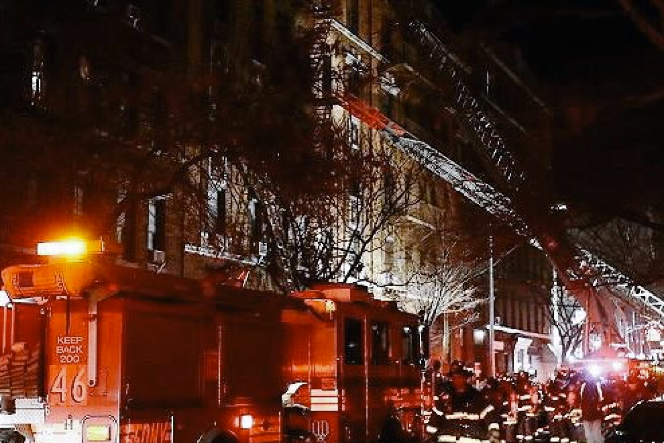 The New York Fire Department said the fire started on the first floor and quickly spread upstairs.