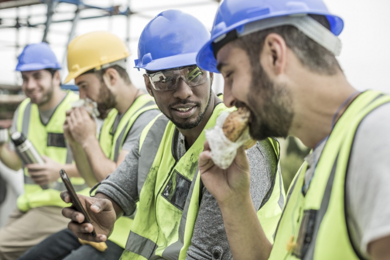Tradies are now more likely to bring their own lunch than buy a pie.