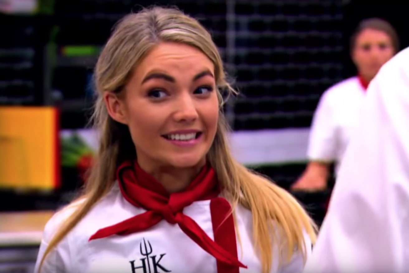 Sam Frost was left squirming on cooking show flop <i>Hell's Kitchen</i>.