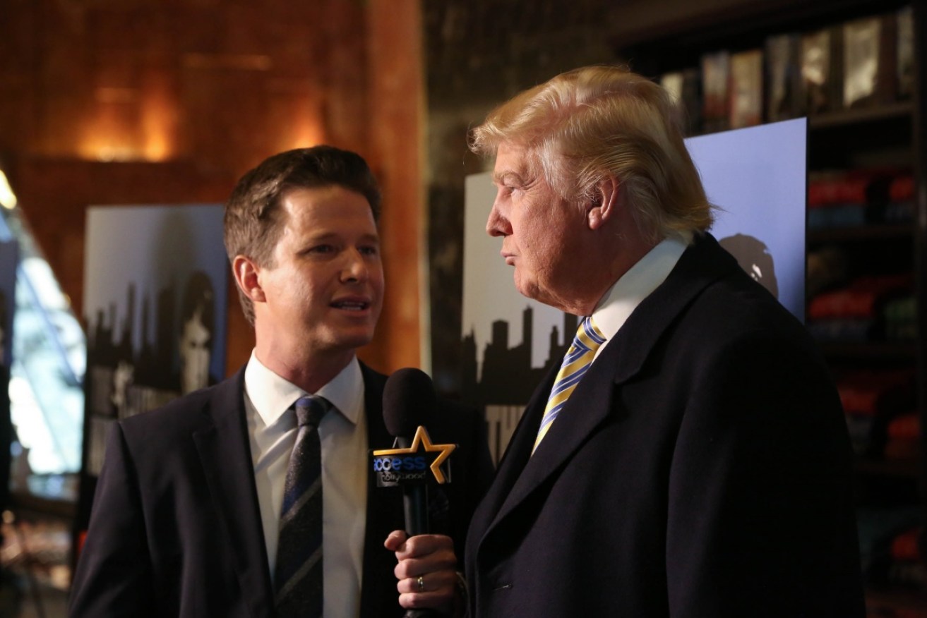 Donald Trump being interviewed by Billy Bush in 2015.
