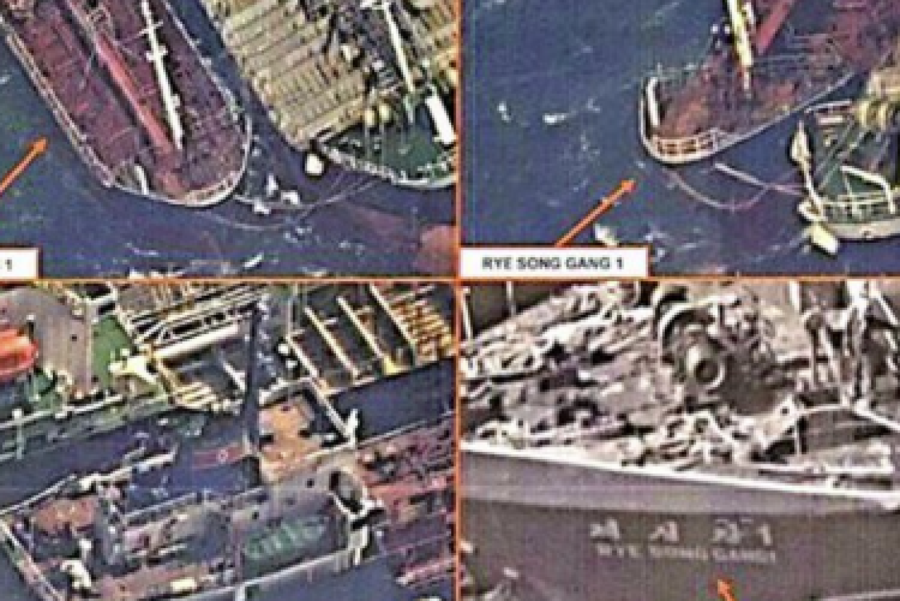 A South Korean newspaper ireported on Friday that spy satellites detected 30 instances of ship-to-ship oil transfers.