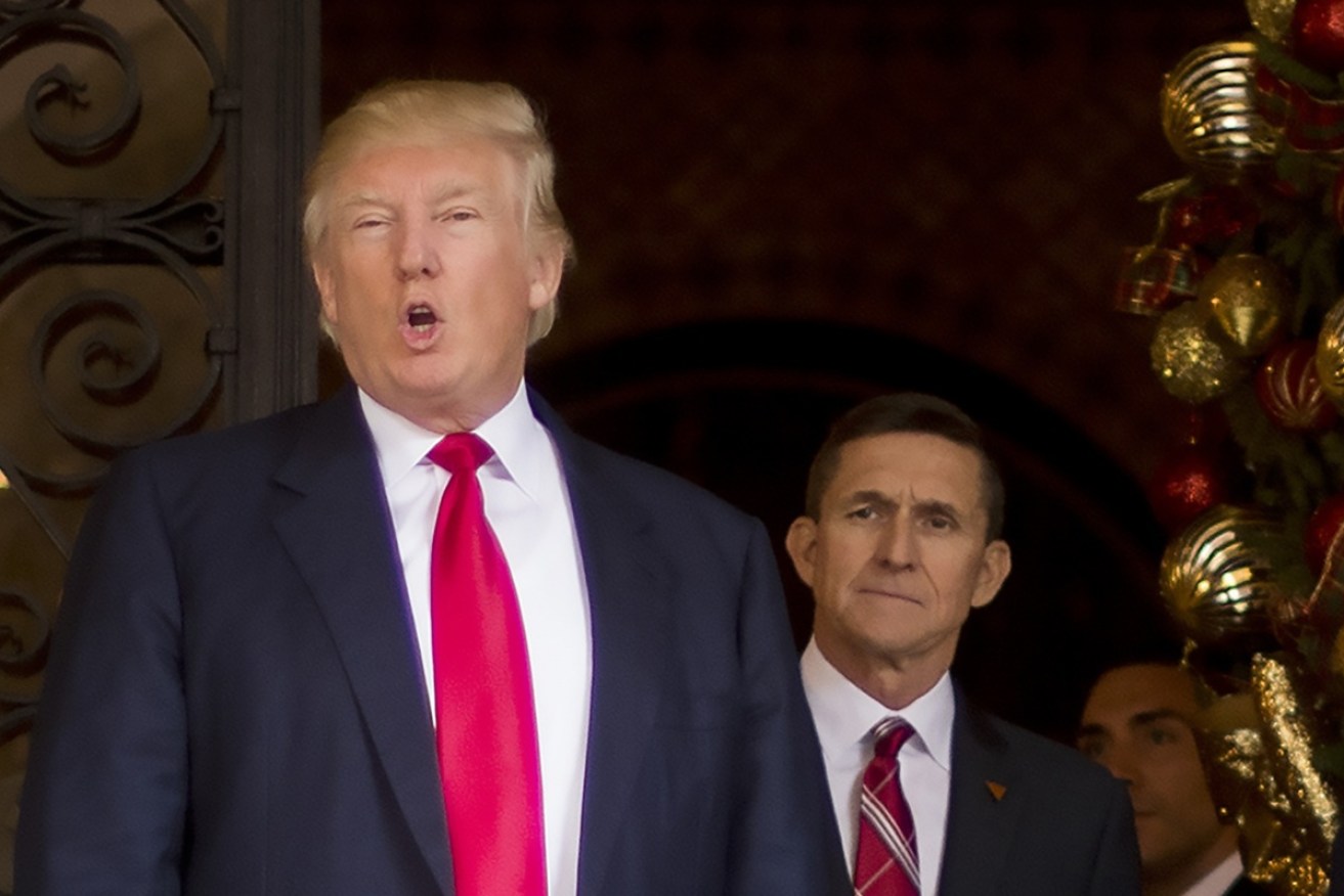 Michael Flynn's (right) evidence now sets up possible impeachment charges against Donald Trump (left).