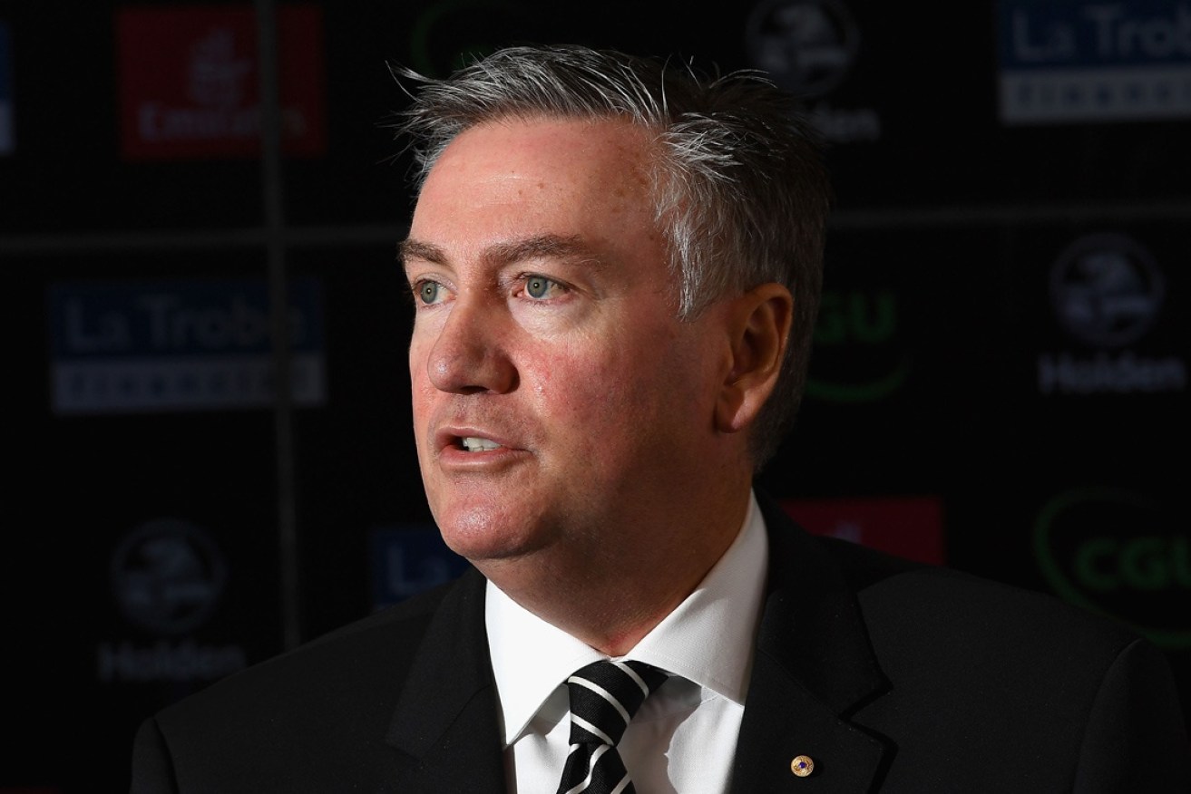 The Collingwood president speaks to the press.