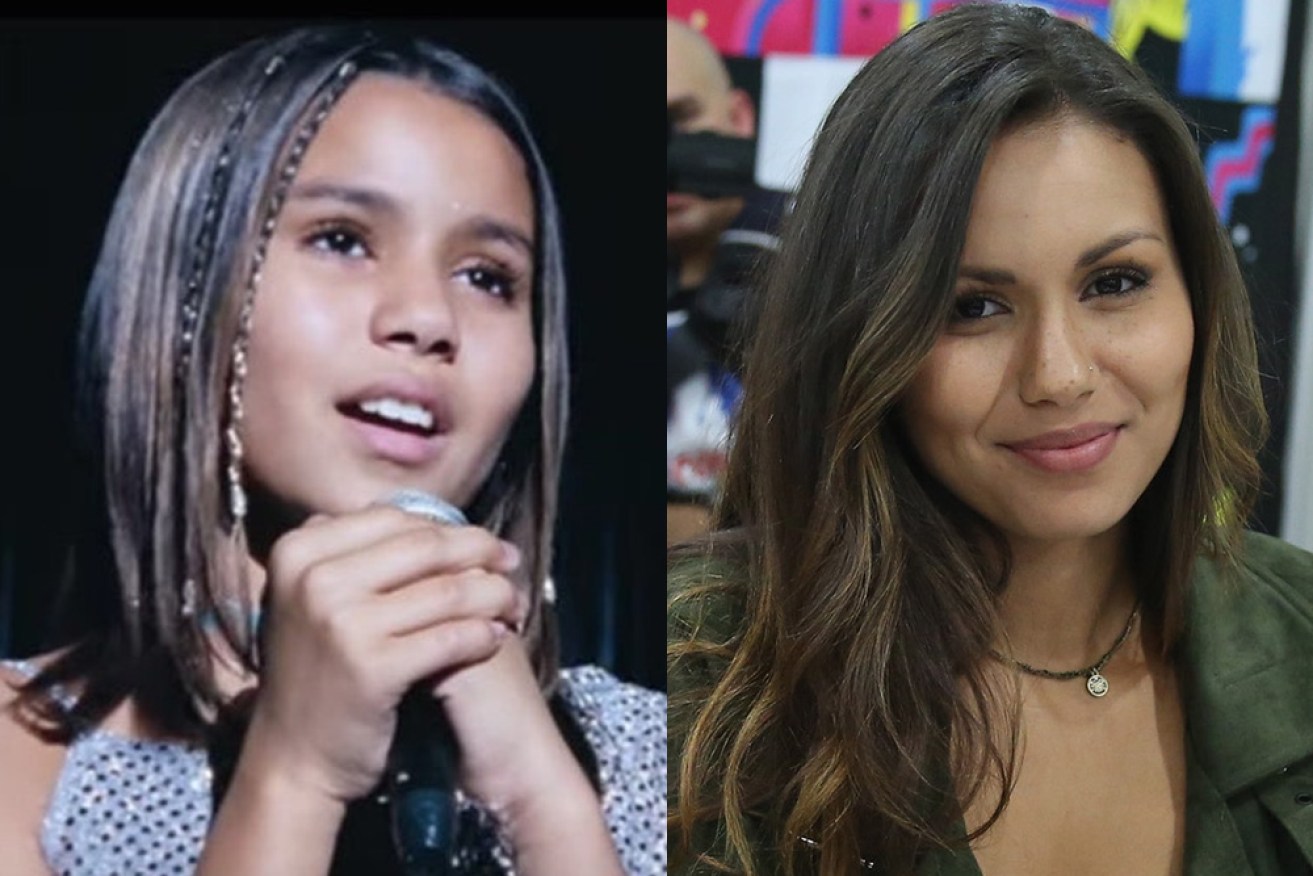 Olivia Olson as a 10-year-old in <i>Love Actually</i> (left) and today (right).