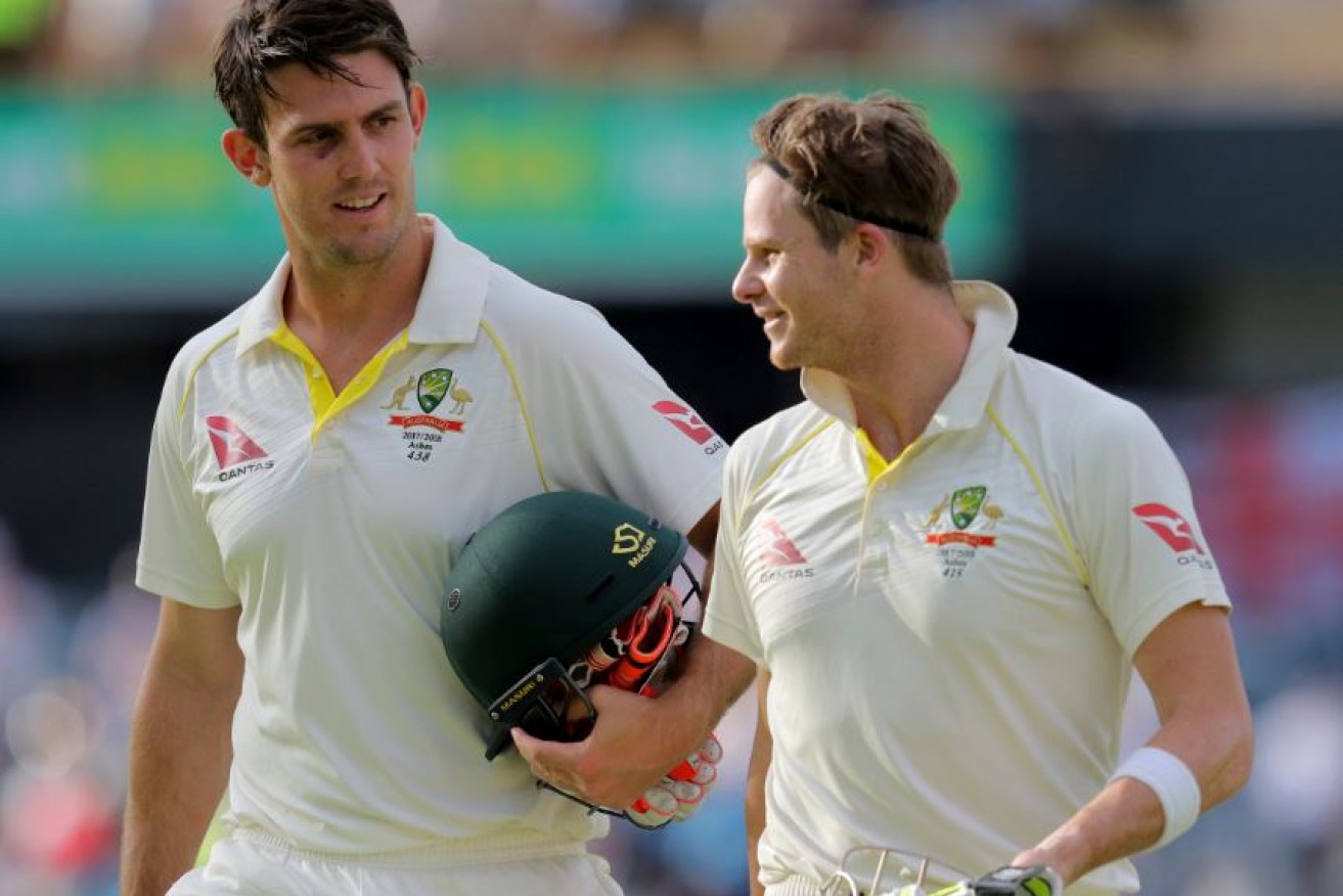 Mitchell Marsh, left, has been recalled to the Test side.