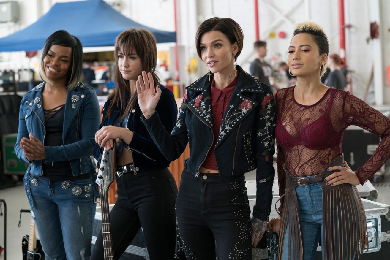Australian actress Ruby Rose (centre right) stars in the third instalment of the <i>Pitch Perfect</i> franchise.