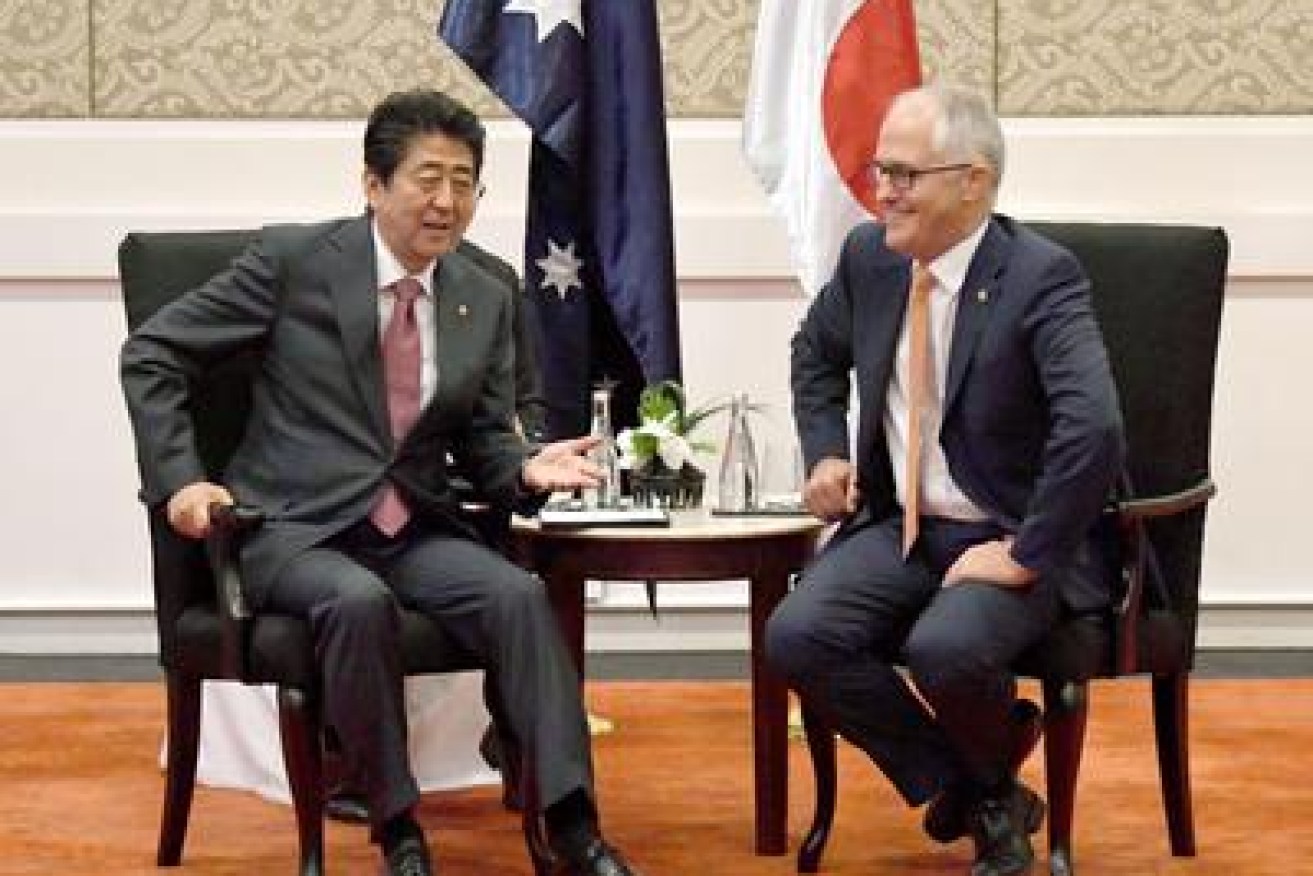 Malcolm Turnbull and Shinzo Abe at the ASEAN Summit in Manila last November. 