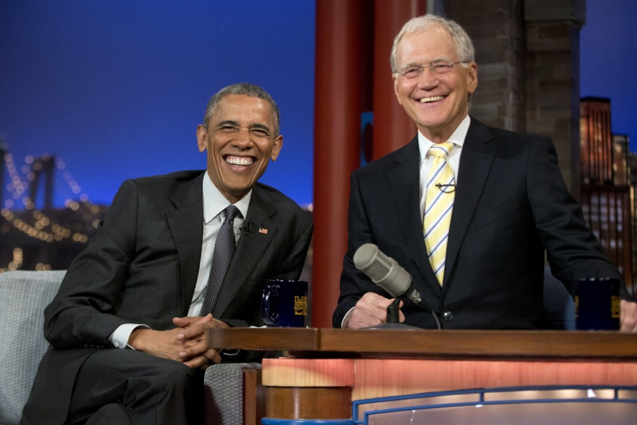 Barack Obama appeared on The Late Show with David Letterman eight times while in office.