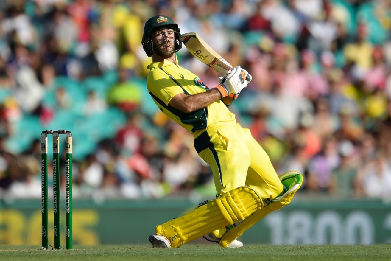Glenn Maxwell hits out for Australia in an ODI game against Pakistan on January 22, 2017.