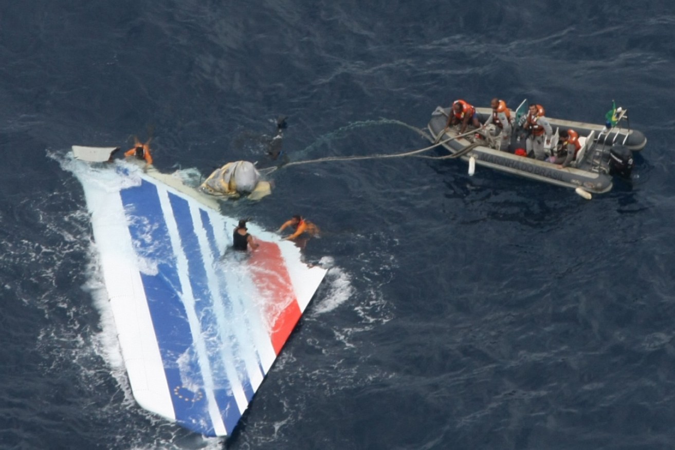 Brazil's Navy sailors recover debris Air France Flight 447 in the Atlantic Ocean in 2010.
