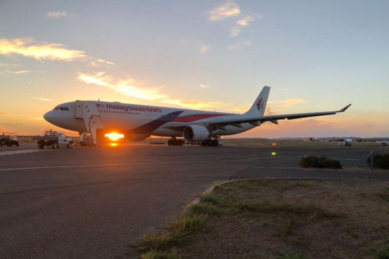 The flight was diverted to Alice Springs due to technical issues.