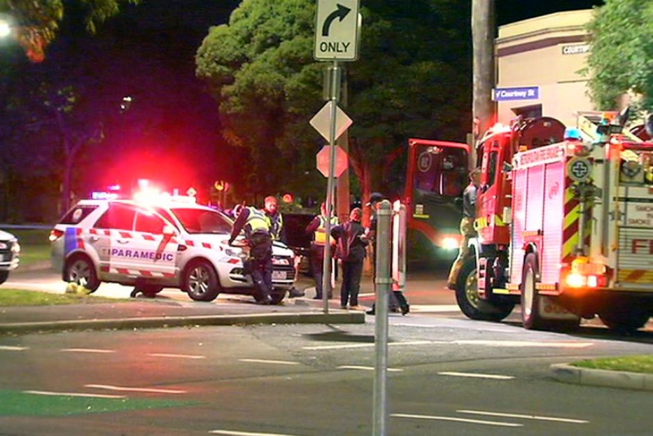 A man was treated at the scene in North Melbourne but died in hospital.