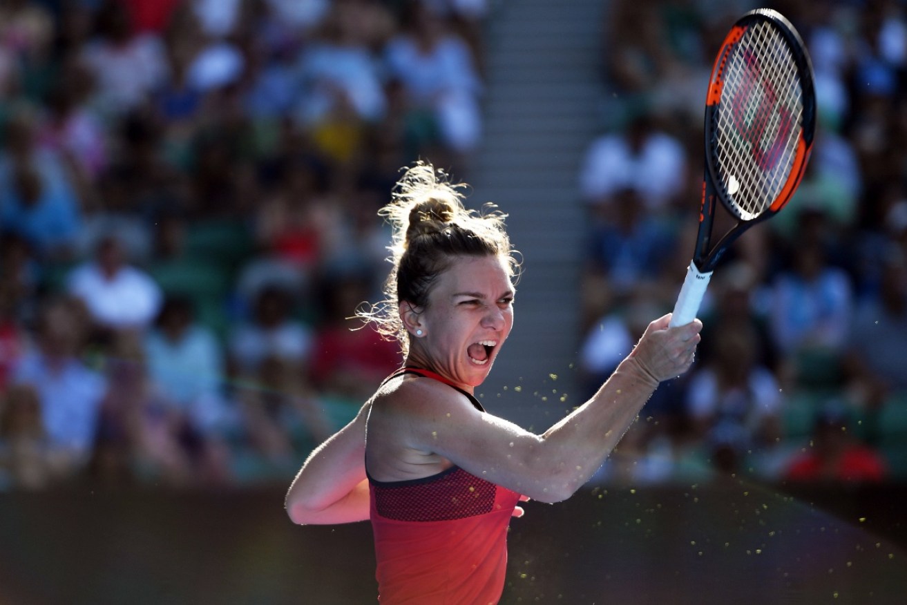 Simona Halep (pictured) and Caroline Wozniacki will both be chasing an elusive first grand slam triumph on Saturday night.