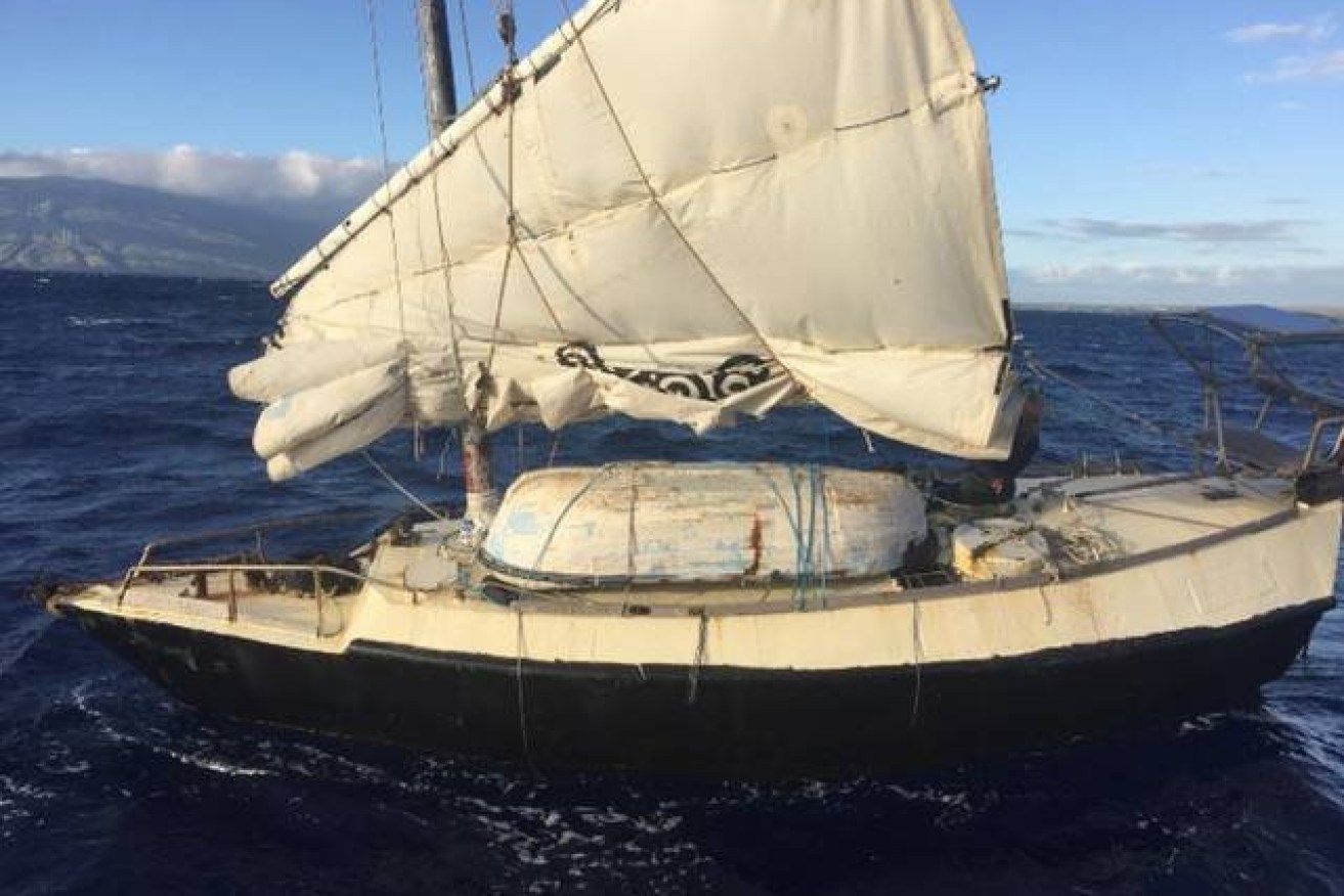 An Australian man trying to sail home in a homemade boat has been rescued off the coast of Maui, Hawaii.