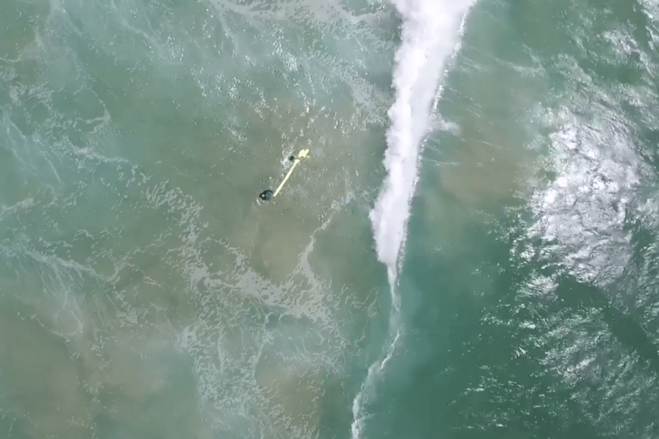 A drone saved two boys, aged 16 and 17, from drowning in three metre swell.