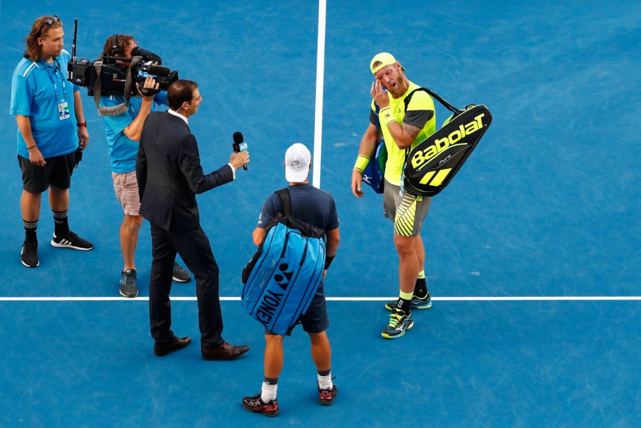 Groth could not hide his emotions after the defeat.