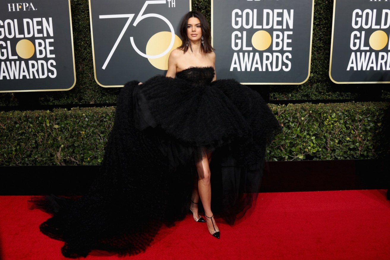 Kendall Jenner wore
Giambattista Valli at the 75th Golden Globes