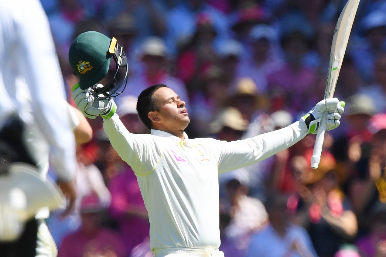Khawaja fought hard agains the turning ball to clock up his second-highest Test score.