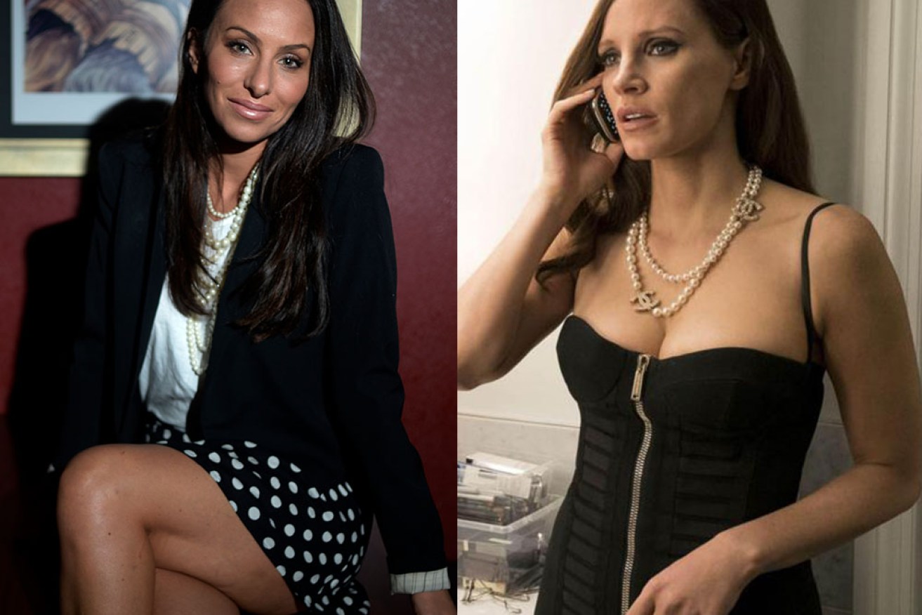 Jessica Chastain (right) gives a powerhouse performance as real-life poker organiser Molly Bloom (left).