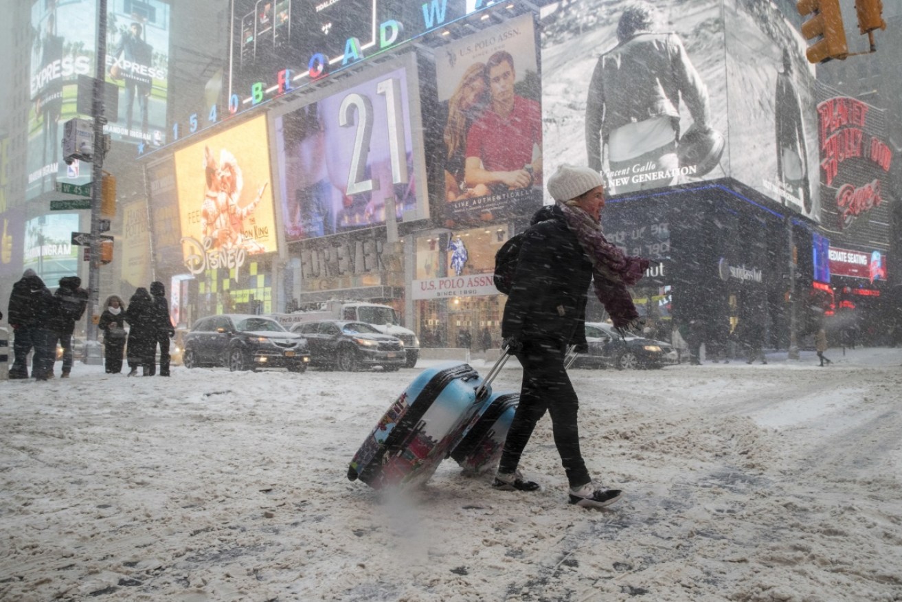 A 'Winter Weather Emergency' has been declared in New York City as airports and ferry services shut down.