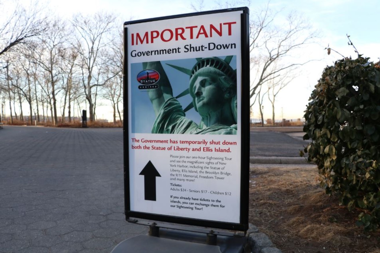 Aspiring visitors to the Statue of Liberty had their hopes dashed by this sign.