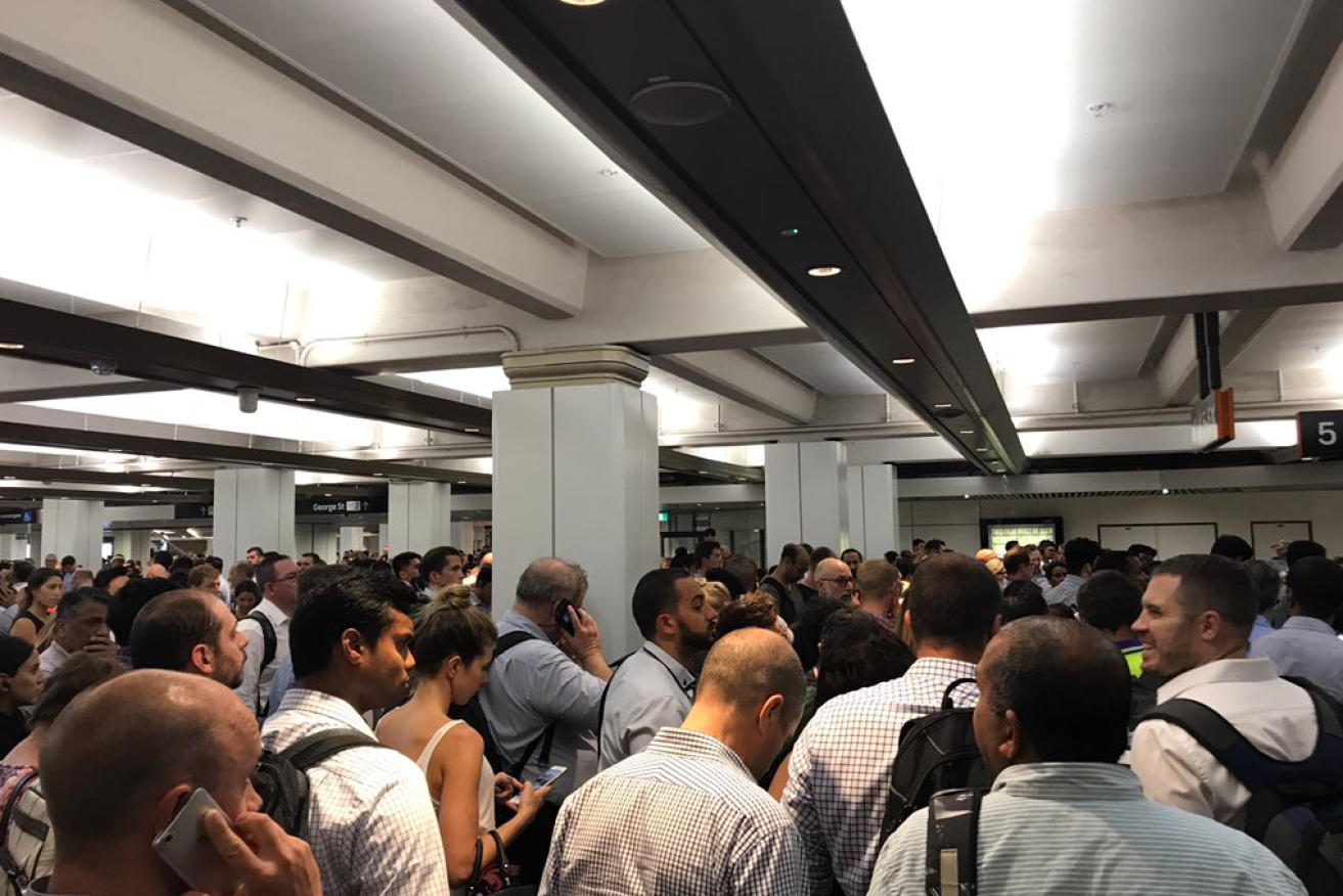 Sydney commuters faced "indefinite delays" on the trains during peak hour on Monday night.