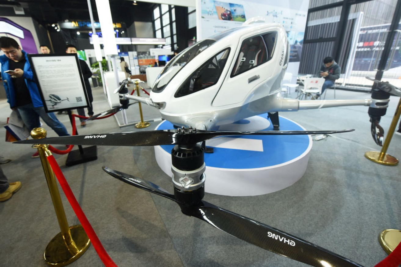 An unmanned passenger-carrying EHang 184 drone could be used for tourism, emergency services and commuting. 