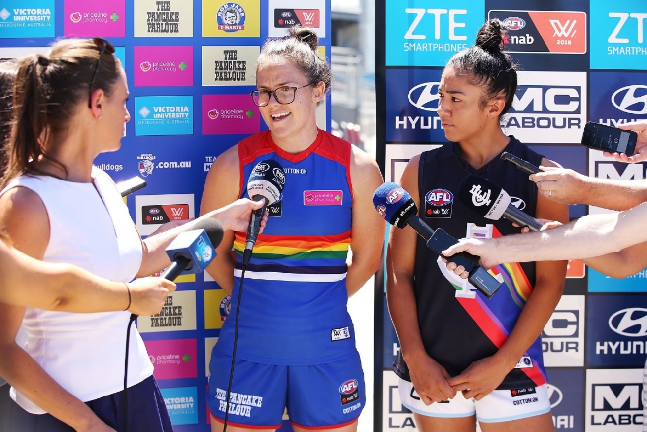 Emma Kearney and Darcy Vescio fronted a media conference about the match this week.