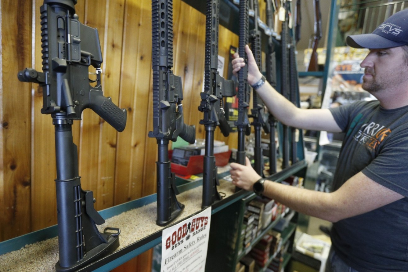 in other countries rapid-fire rifles belong to the military. In America they can be bought at the local mall. <i>Photo: Getty</i>