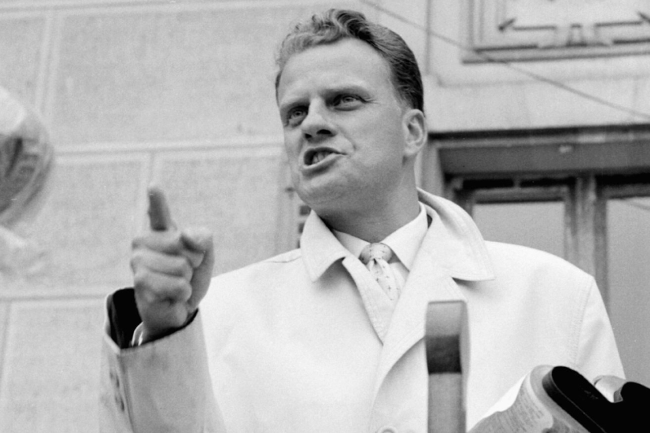 Billy Graham in 1960, a year after he visited Melbourne.