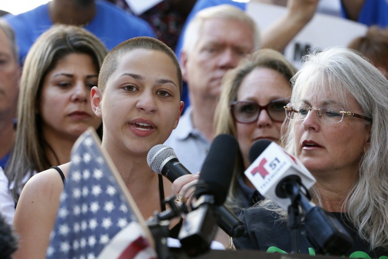 Emma Gonzalez gives her 11-minute speech at the anti-gun rally in Fort Lauderdale.