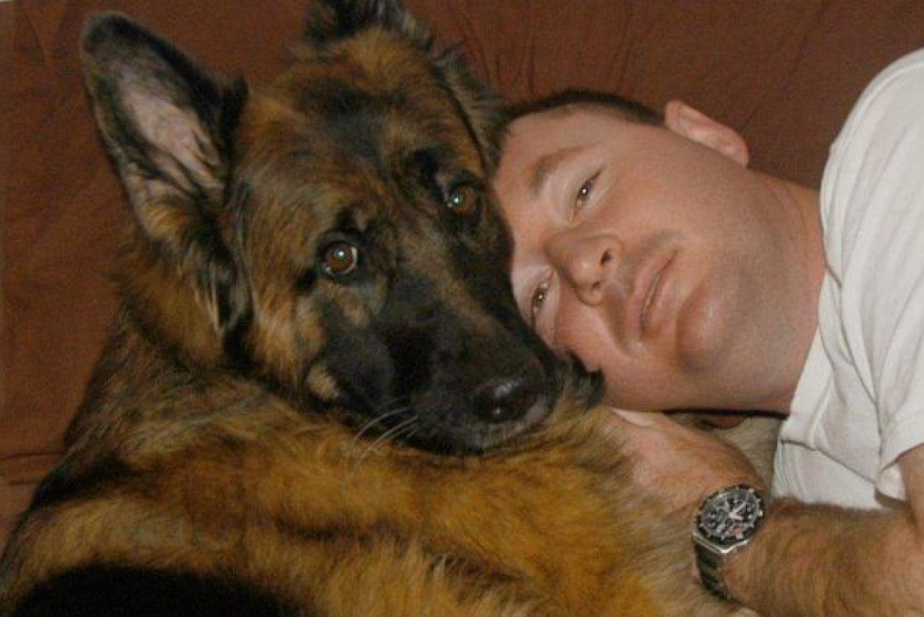 Joe Francis with his dog Sasha.