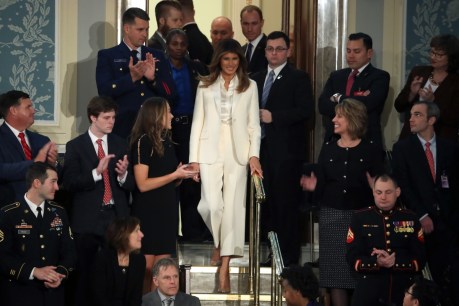 Melania Trump and the case of the white pantsuit
