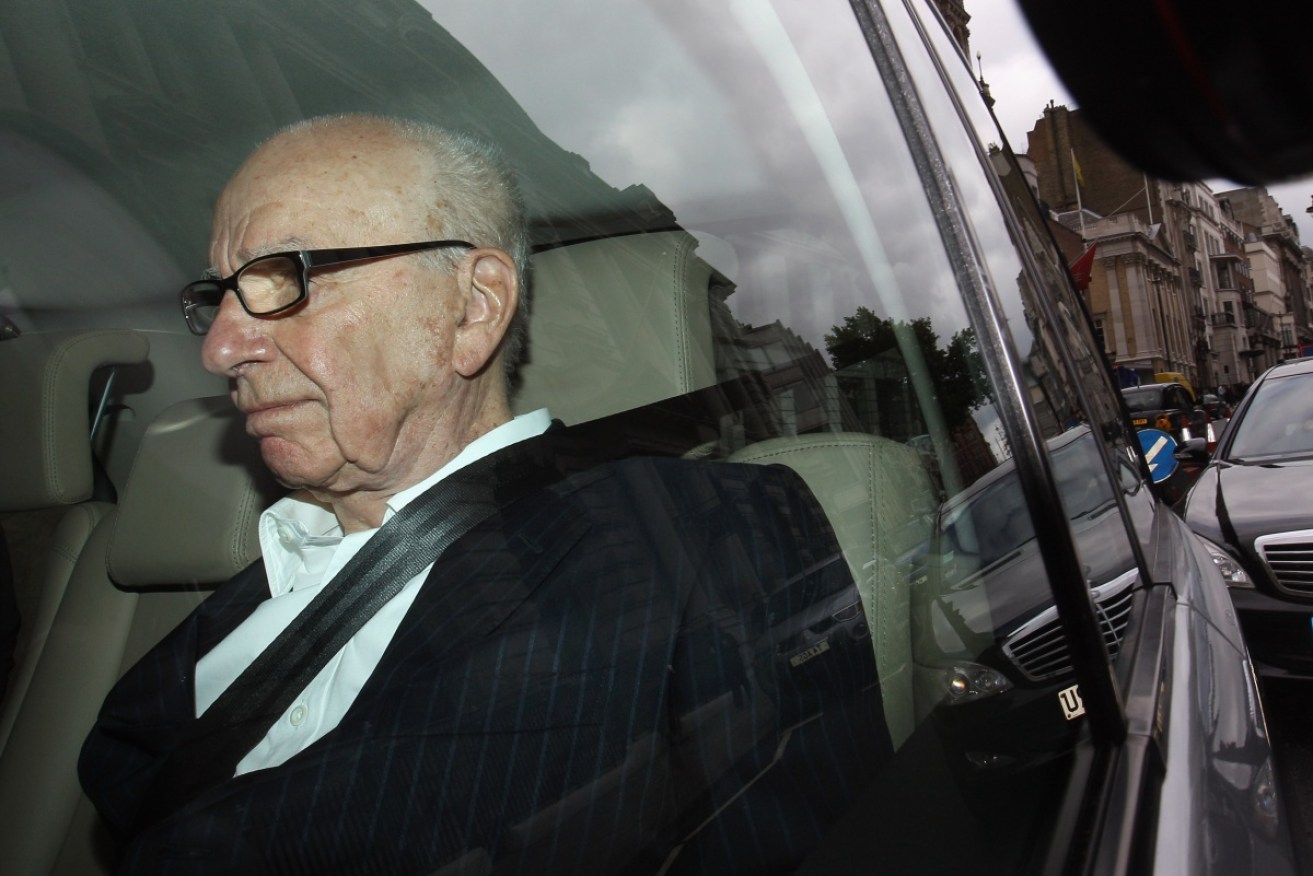 Rupert Murdoch still recovering from a slip on the deck of Lachlan Murdoch's yacht.