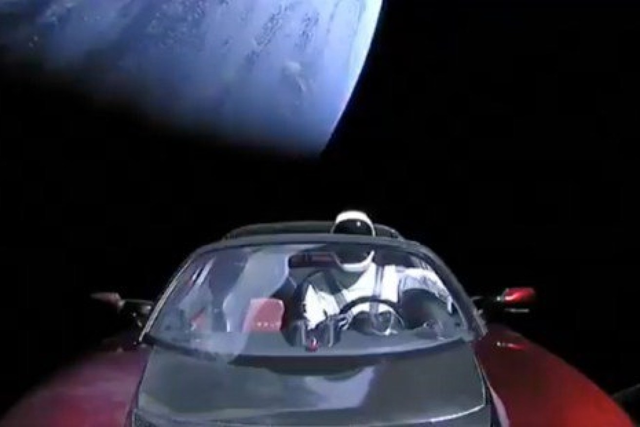 The 'starman' in Elon Musk's Tesla sportscar. 
