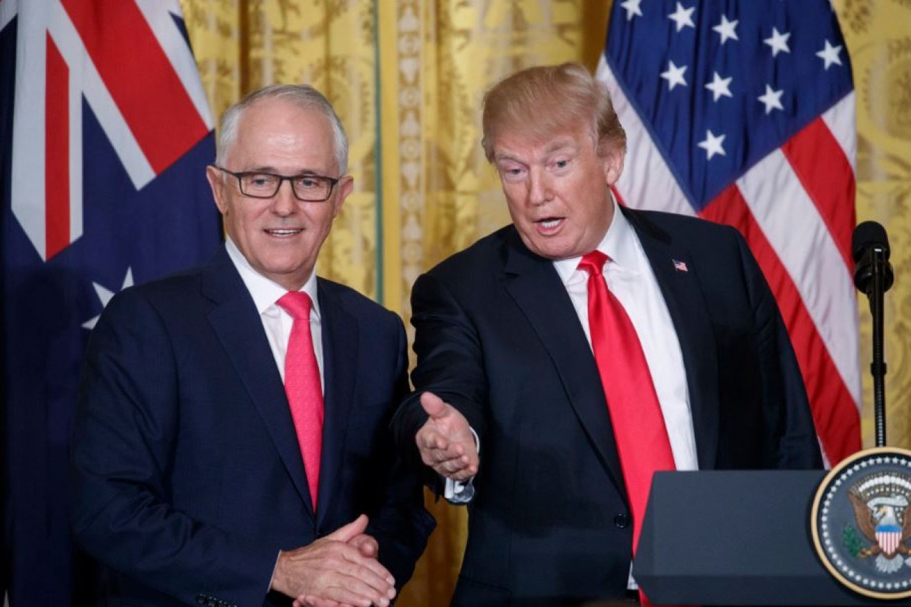 The discord of their first encounter behind them, Malcolm Turnbull and Donald Trump make nice in Washington.