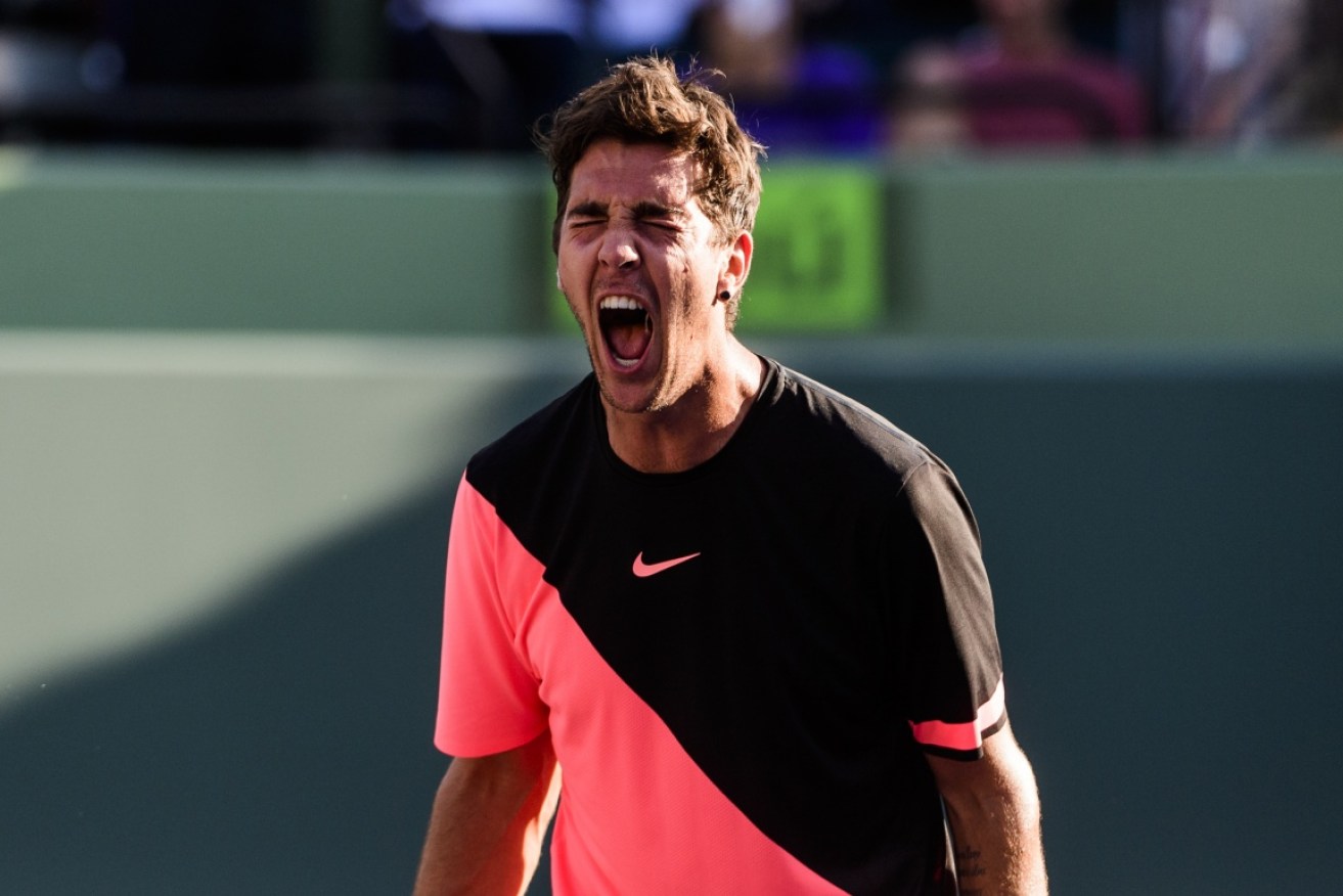 "That's my f------ dad": Kokkinakis blows up mid-match.