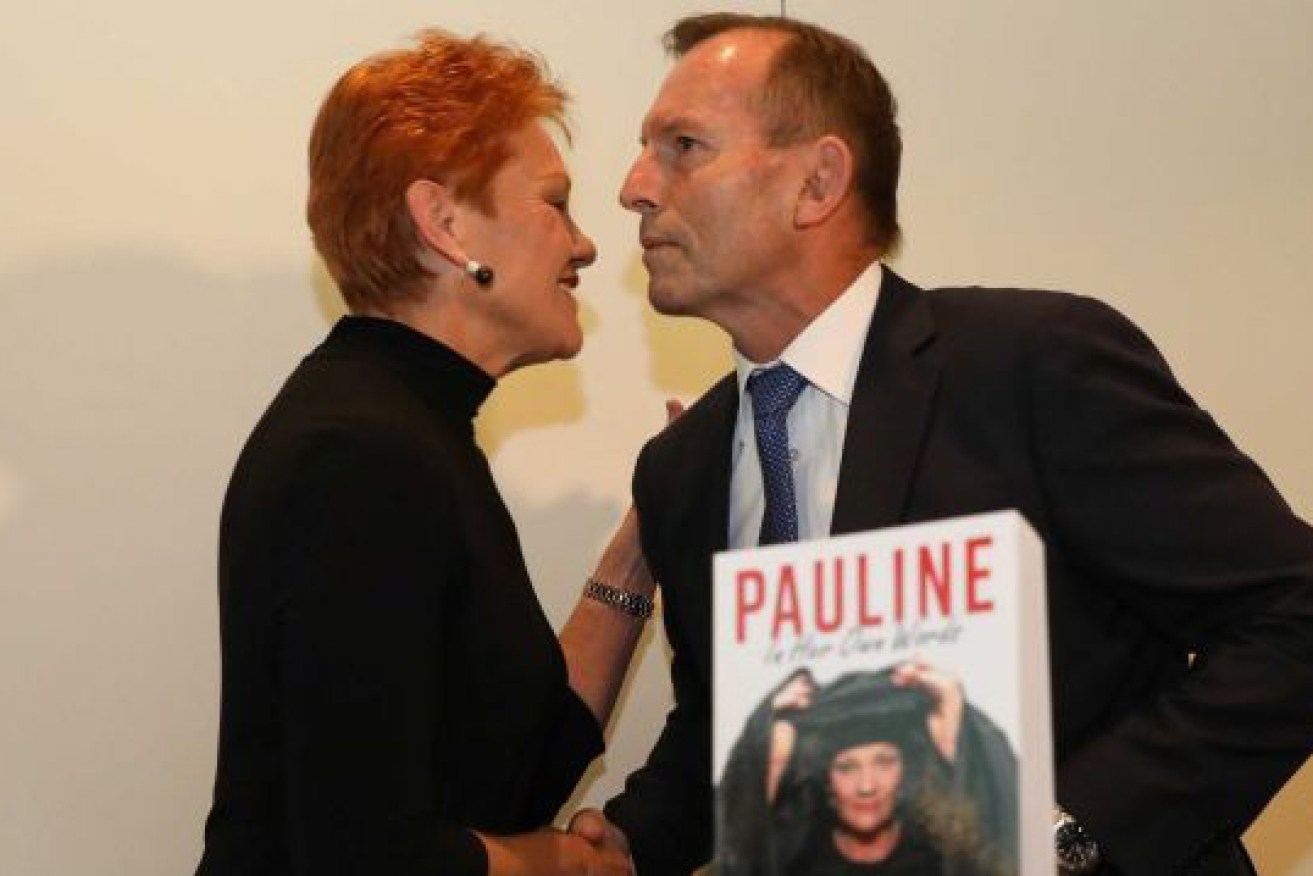 Tony Abbott and Pauline Hanson are getting politically closer.  