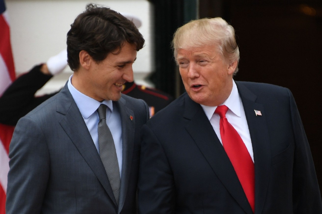 Donald Trump said he made up trade information during a meeting with Justin Trudeau.