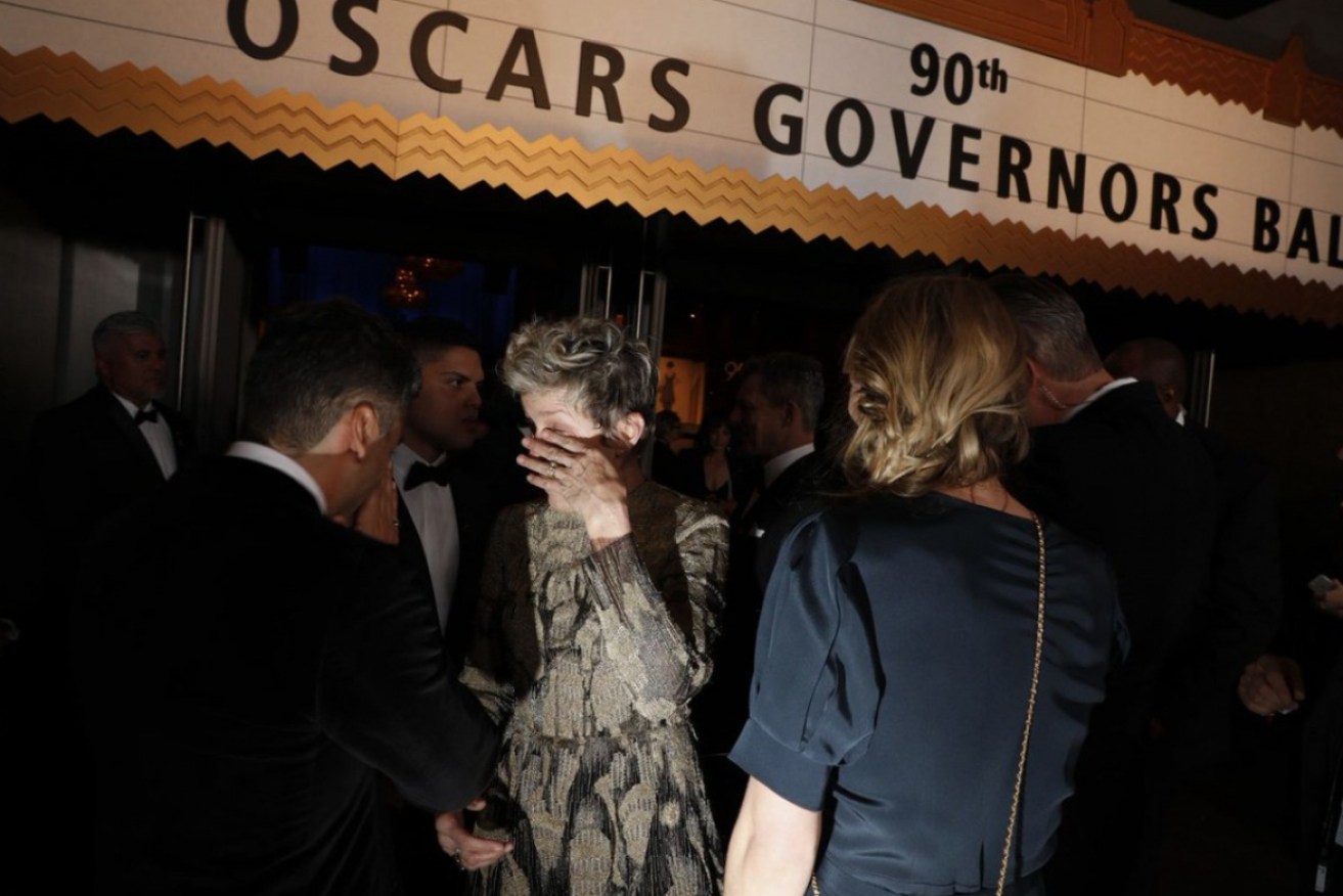 Frances McDormand was seen crying after her Oscar was stolen.