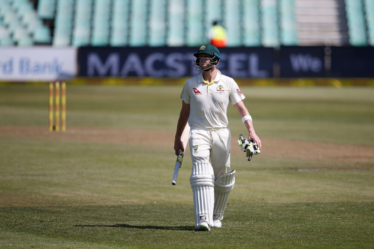 Smith was dejected after his impressive innings came to an end.
