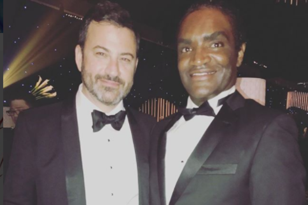 Terry Bryant, aka DJ Matari, posted an awards night snap with Jimmy Kimmel on February 12.
