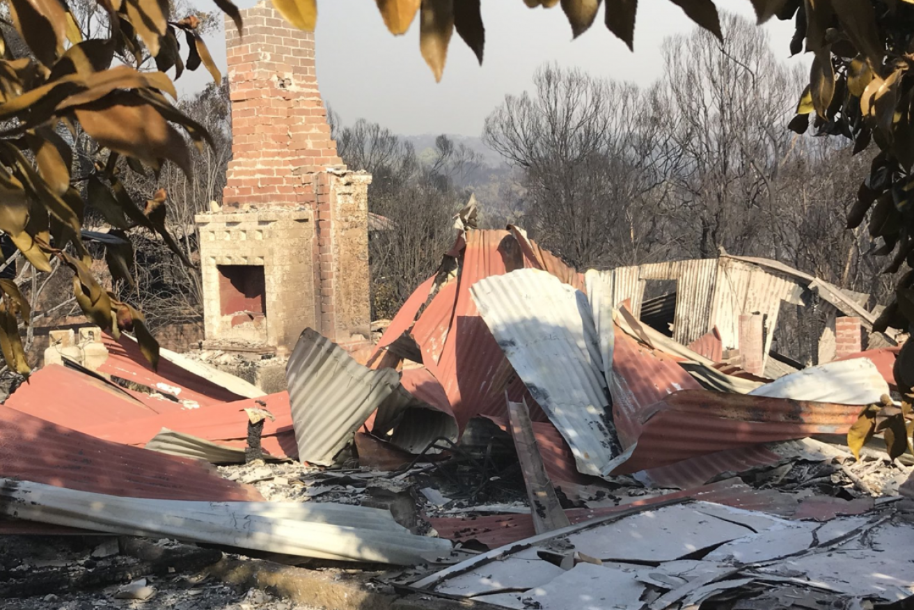 Devastation: A burnt out home at Tathra after the firestorm. 