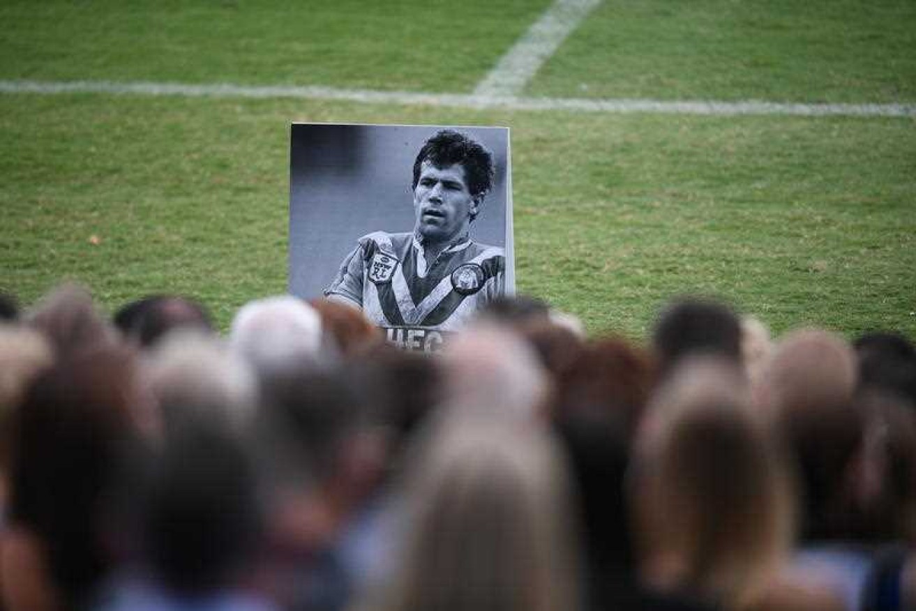 Hundreds of mourners gathered at Belmore for the funeral of Steve Folkes.