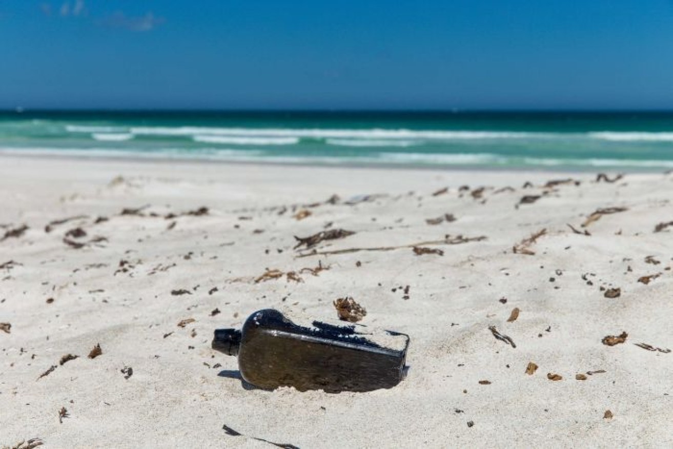 The 19th century gin bottle was found north of Perth with a damp, rolled up piece of paper inside.