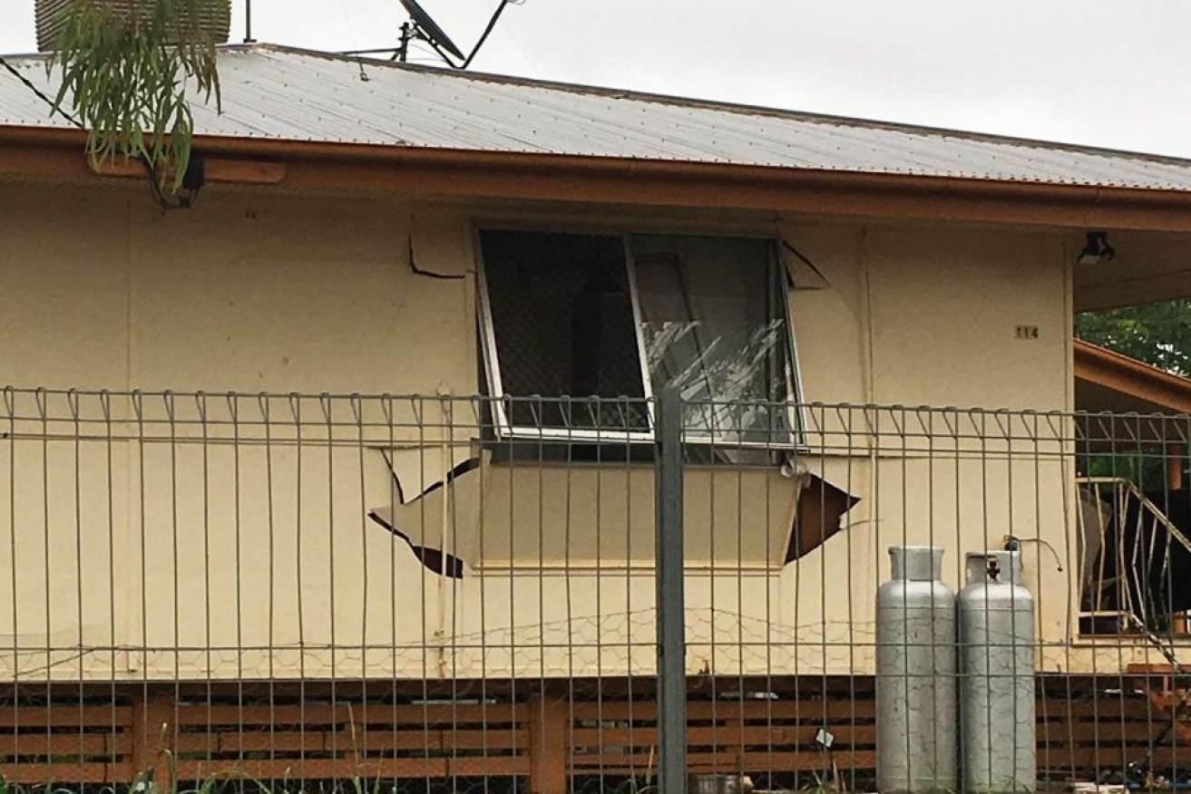 The explosion blew out the windows in the fibro house, but only one person was injured.