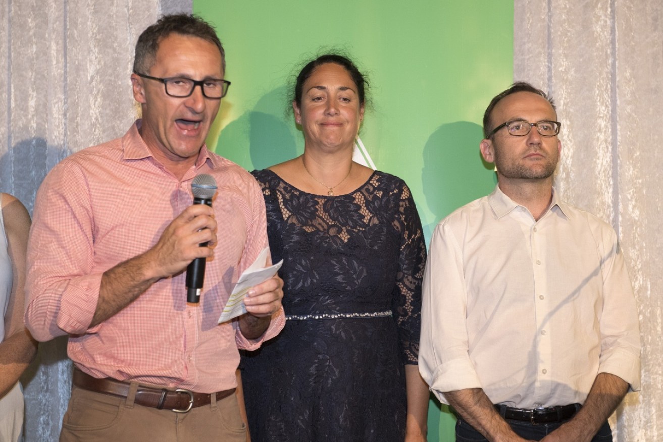 Richard di Natale (L) on a grim night for the Greens. 