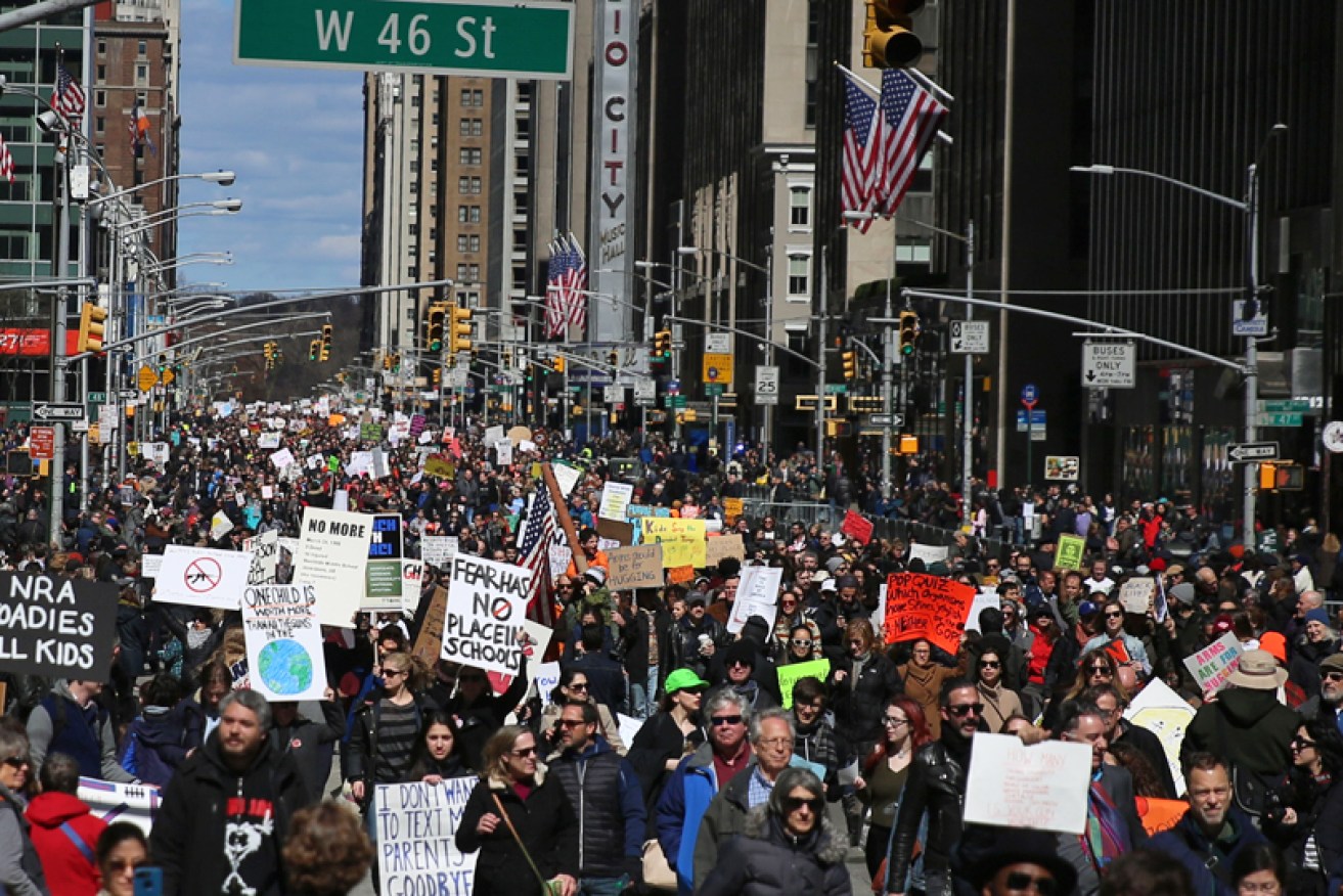 Protesters flooded the streets of New York City as part of 'March For Our Lives'.